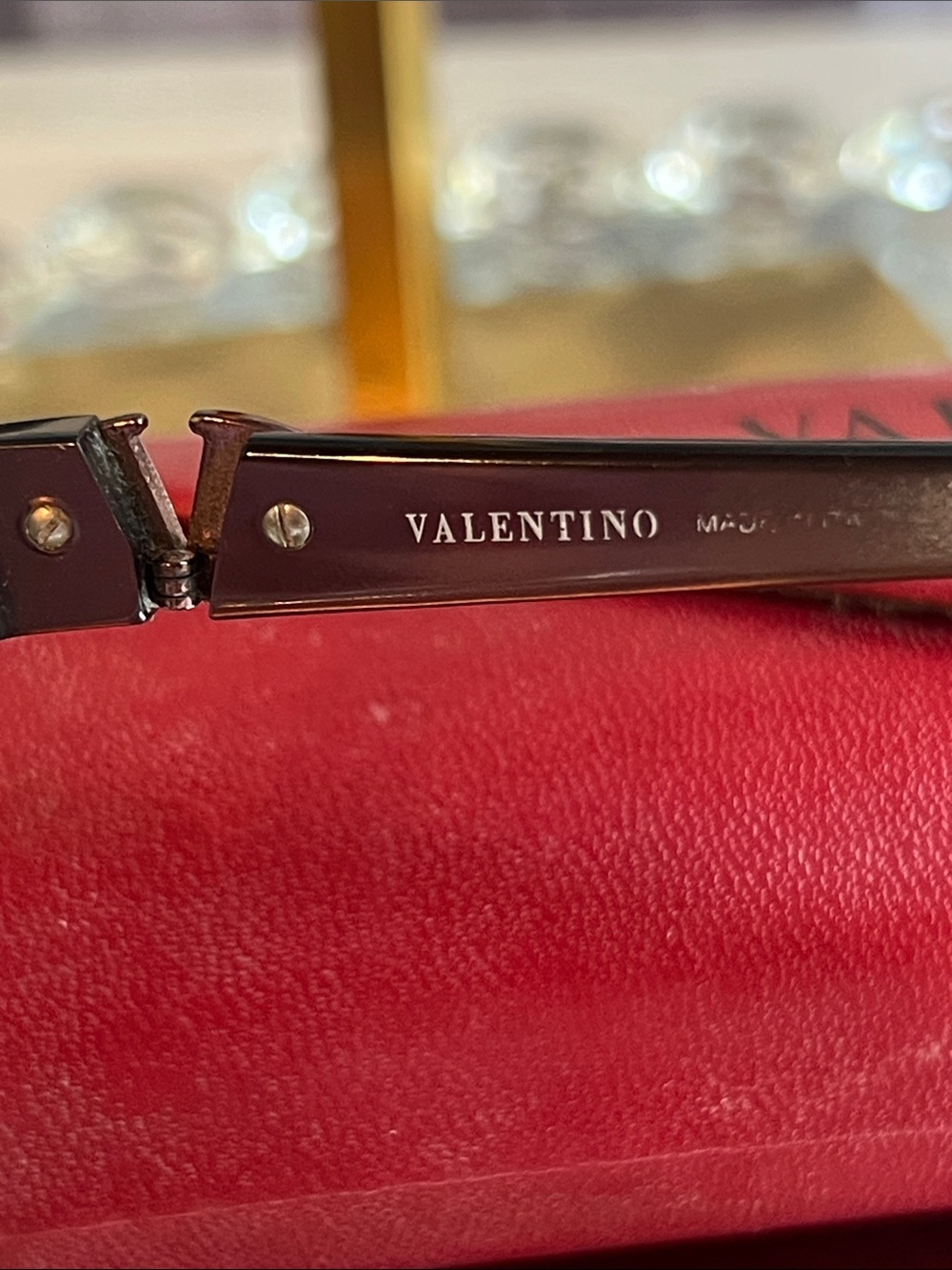 Valentino prescription glases with Red Leather Eyeglass Case - Picture 7 of 14